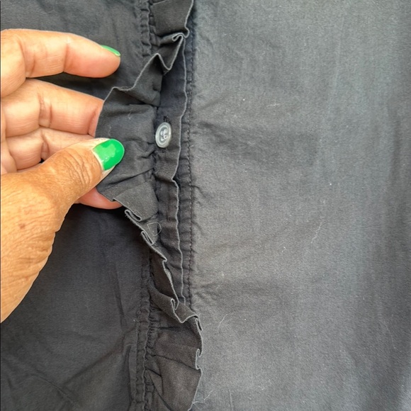 J. Crew Black Sleeveless Ruffled Blouse - Picture 7 of 12